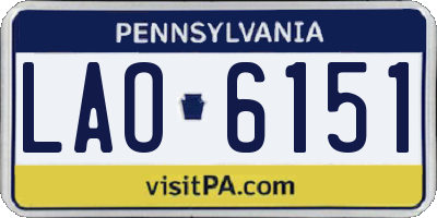 PA license plate LAO6151