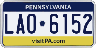 PA license plate LAO6152