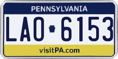 PA license plate LAO6153