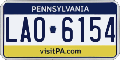 PA license plate LAO6154