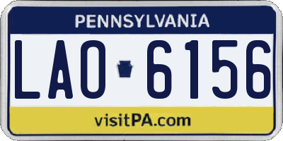 PA license plate LAO6156