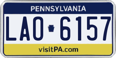 PA license plate LAO6157