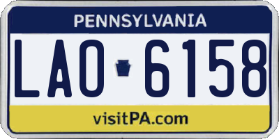 PA license plate LAO6158