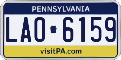 PA license plate LAO6159