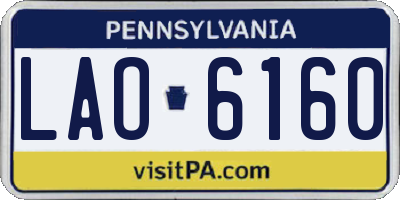 PA license plate LAO6160