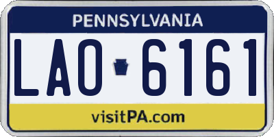 PA license plate LAO6161
