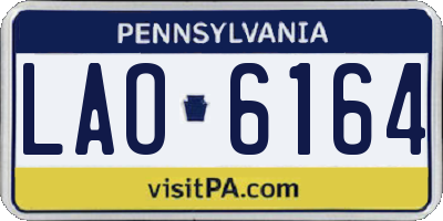 PA license plate LAO6164