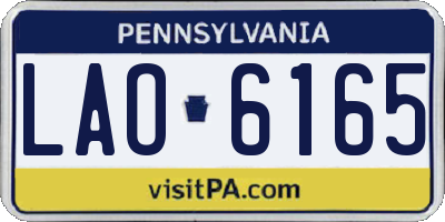 PA license plate LAO6165