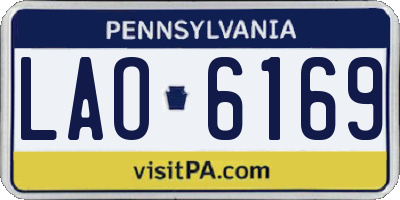 PA license plate LAO6169