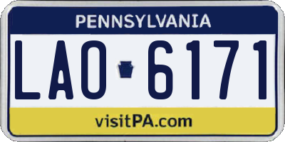 PA license plate LAO6171