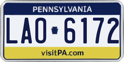 PA license plate LAO6172