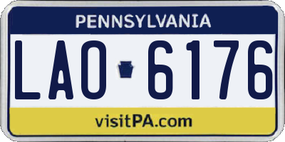 PA license plate LAO6176