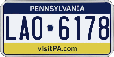 PA license plate LAO6178