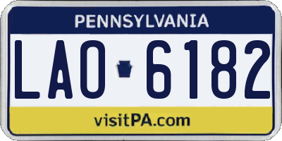 PA license plate LAO6182