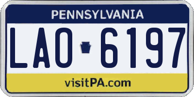 PA license plate LAO6197