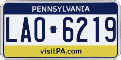 PA license plate LAO6219