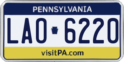 PA license plate LAO6220