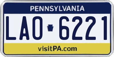 PA license plate LAO6221