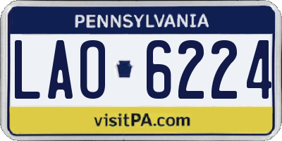 PA license plate LAO6224