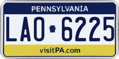 PA license plate LAO6225