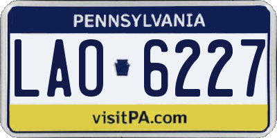 PA license plate LAO6227