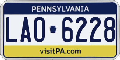 PA license plate LAO6228