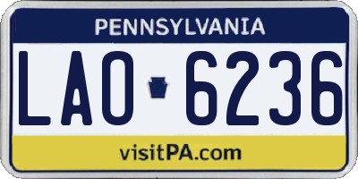 PA license plate LAO6236
