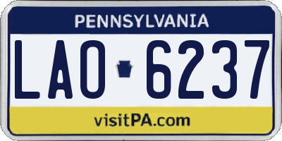 PA license plate LAO6237