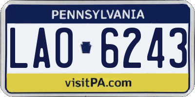 PA license plate LAO6243