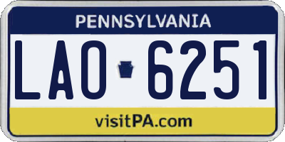 PA license plate LAO6251