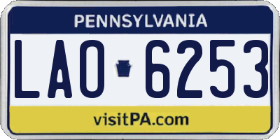 PA license plate LAO6253