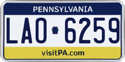 PA license plate LAO6259