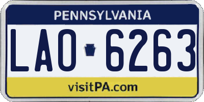 PA license plate LAO6263
