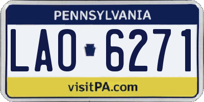 PA license plate LAO6271