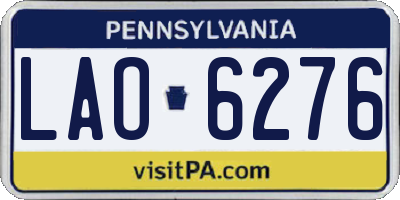 PA license plate LAO6276