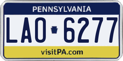 PA license plate LAO6277