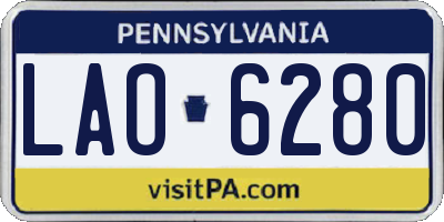 PA license plate LAO6280