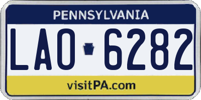 PA license plate LAO6282