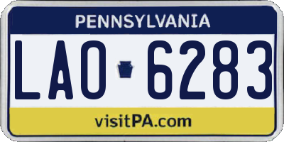PA license plate LAO6283