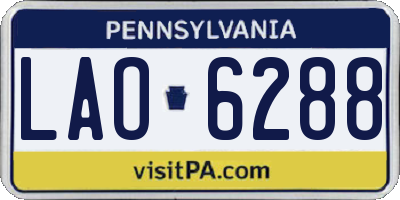 PA license plate LAO6288