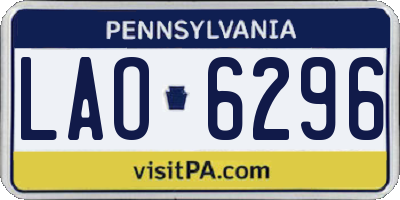 PA license plate LAO6296