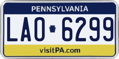 PA license plate LAO6299