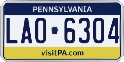 PA license plate LAO6304