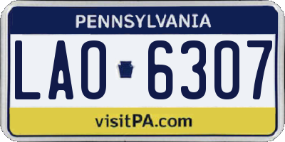 PA license plate LAO6307