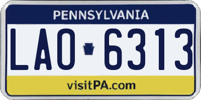 PA license plate LAO6313