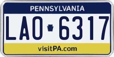 PA license plate LAO6317