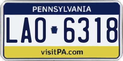 PA license plate LAO6318