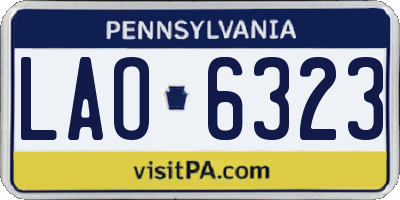 PA license plate LAO6323