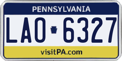 PA license plate LAO6327