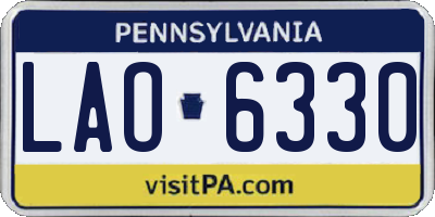 PA license plate LAO6330